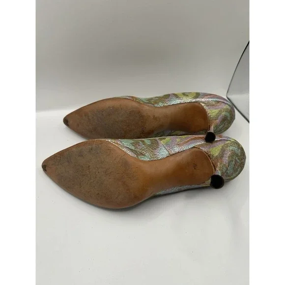 Vintage Thomas Cort 1960s Brocade Stiletto Heels Tapestry Evening Pumps 8 - Picture 12 of 13